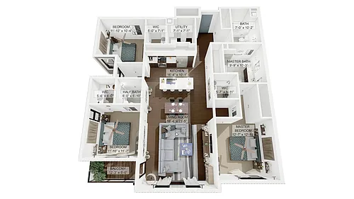 Floor plan 3 Bedroom 2.5 Bathroom