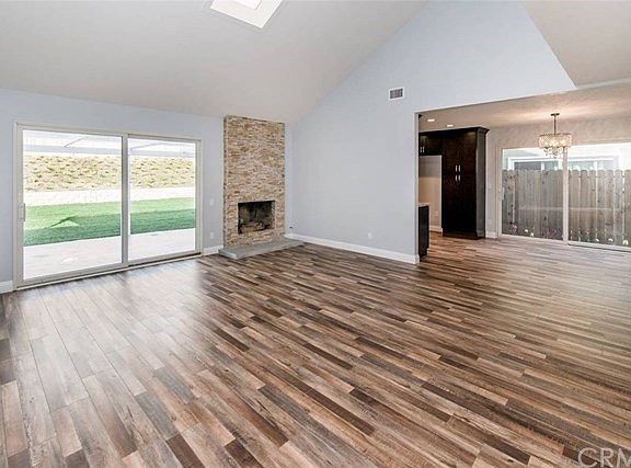 Ledger stone fireplace