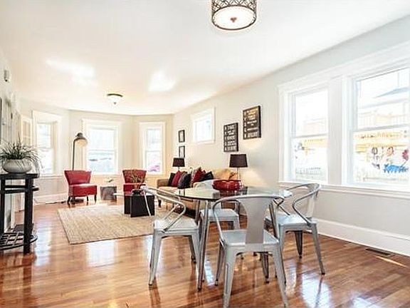 Sunny living and dining space