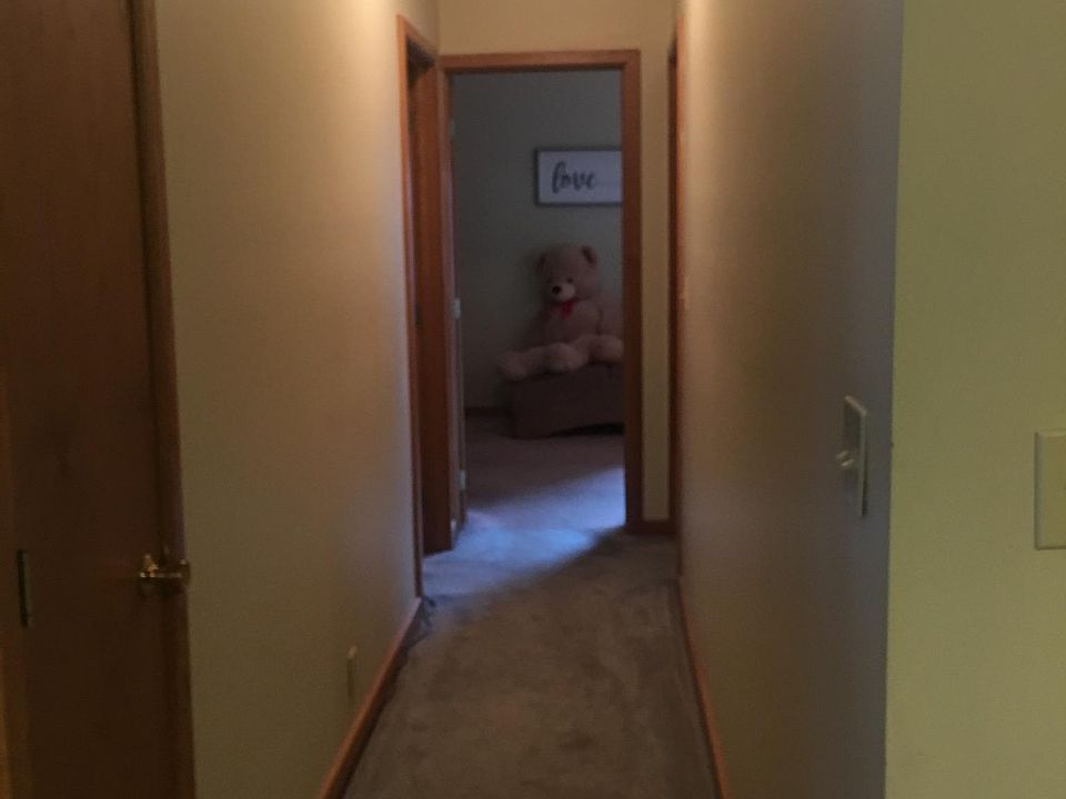 Hallway to bedrooms, linen closet and bathroom