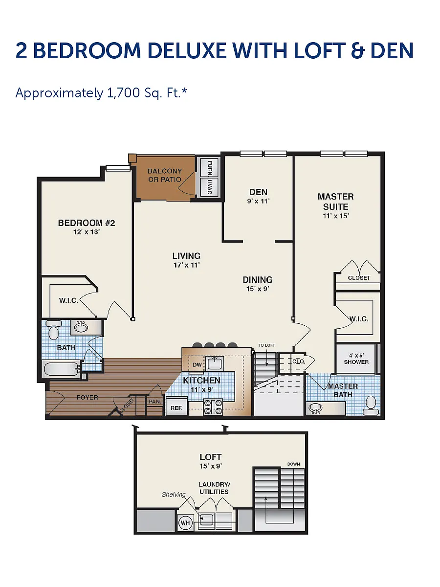 Floor plan $1.75/sq.ft. - Summerfields 360-Two Bedroom Deluxe