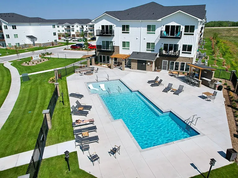Luxury pool and community area at The Harbor.