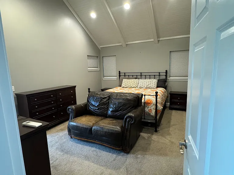 View into primary bedroom