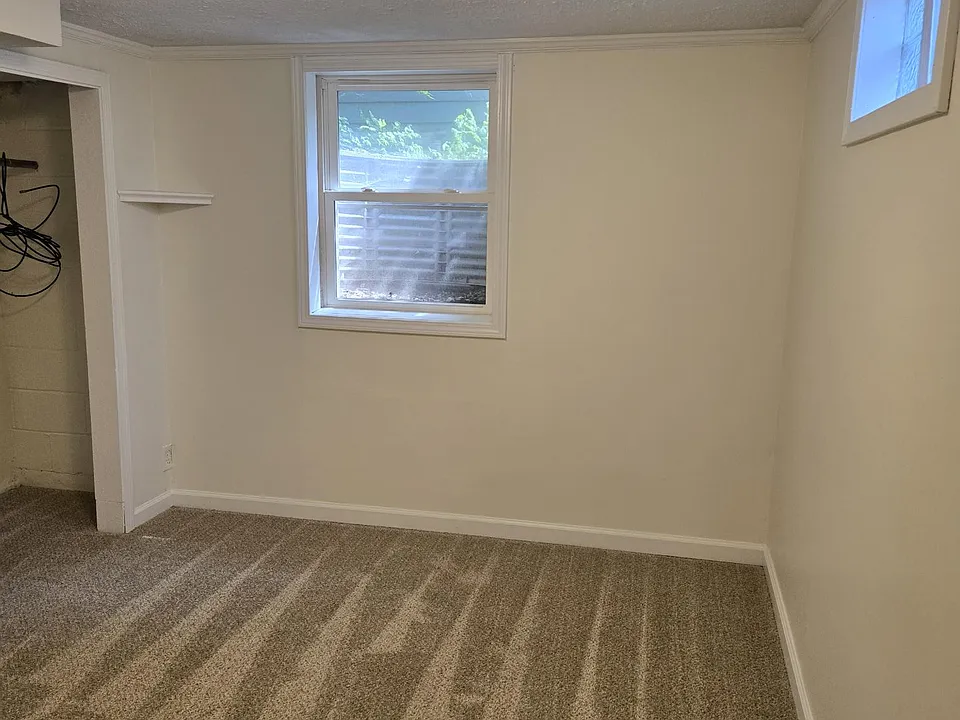 Main view of bedroom, open closet