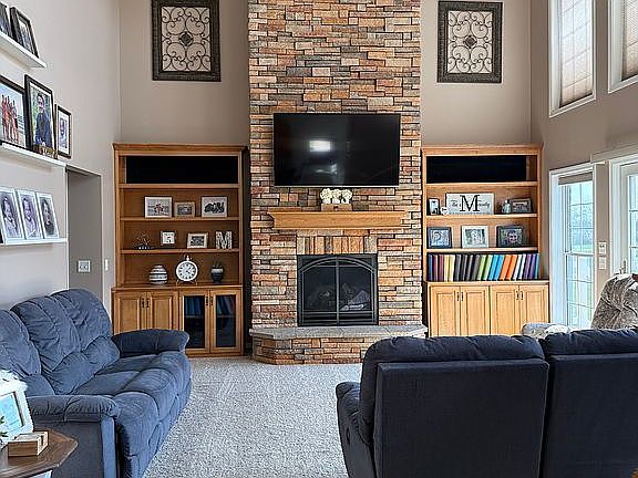 2 story fireplace