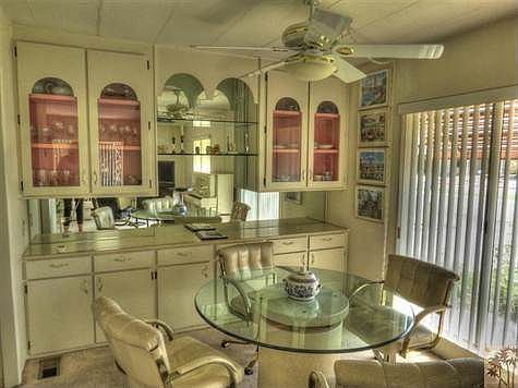 Built-in china cabinet in dining area