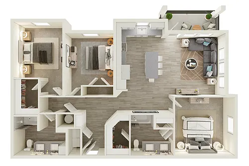Floor plan C1 - Three Bedroom, Two Bathroom