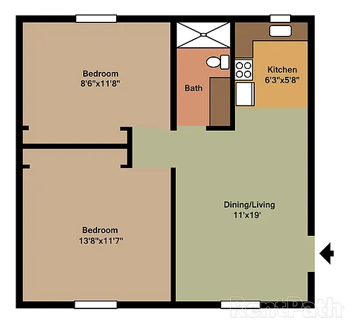 Floor plan 2 Bedroom Garden