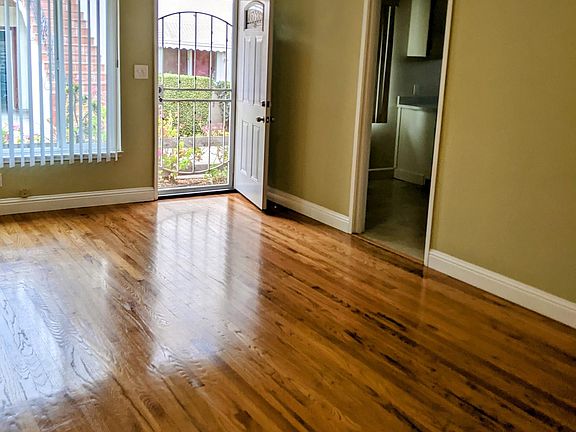 Living room view from door to backyard