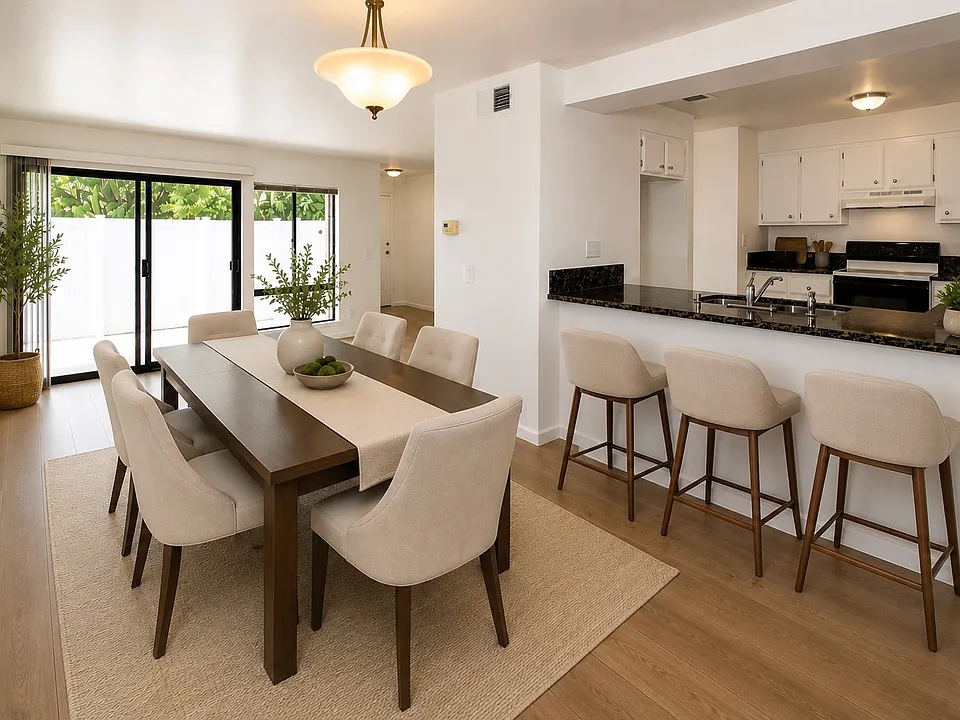 Dining room virtually staged