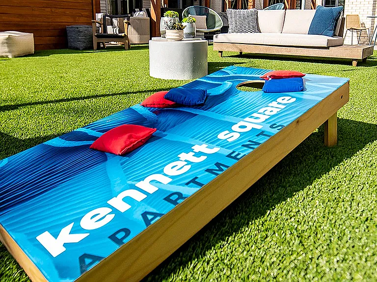 Enjoy leisure and relaxation at Kennett Square Apartments' outdoor space, perfect for socializing.