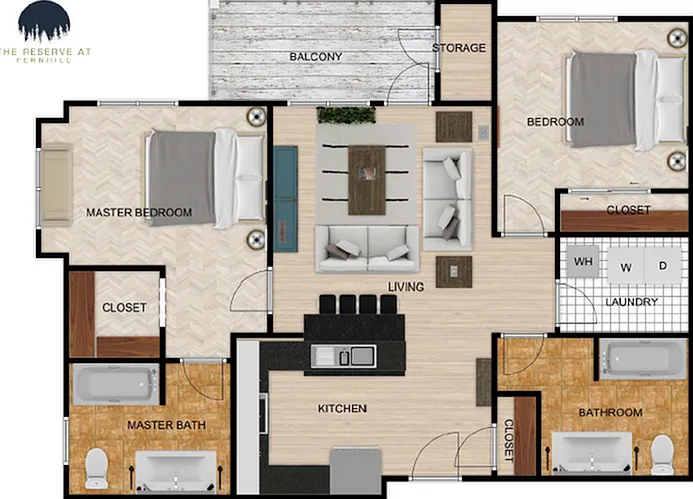 Two Bedroom 2D Floor Plan Two Bedroom 2D Floor Plan