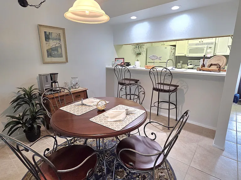 Dining area with coffee station