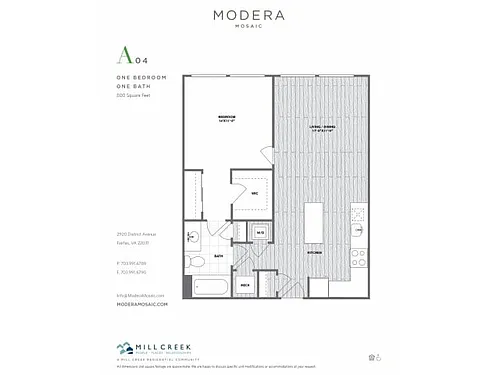 Floor plan A04 - One Bedroom One Bath