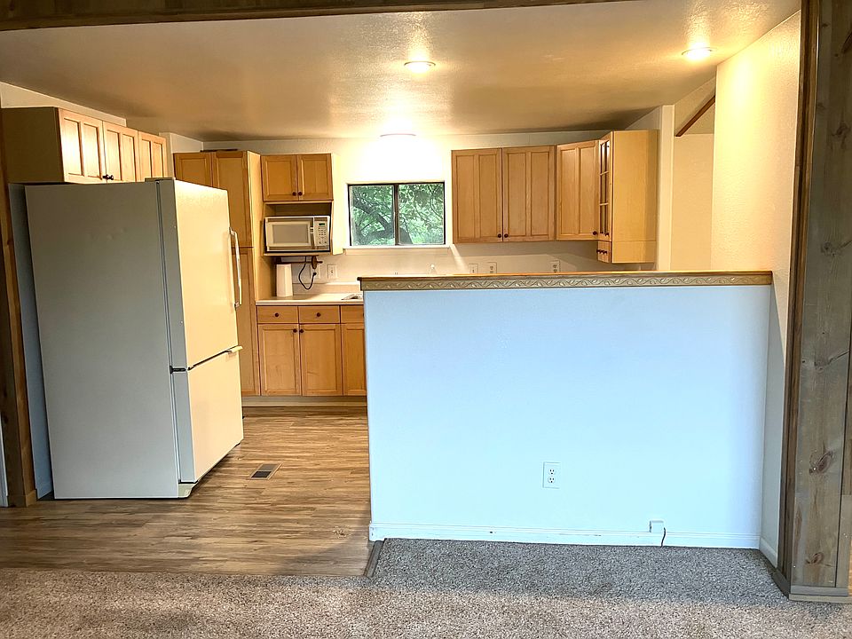 looking into kitchen from living room
