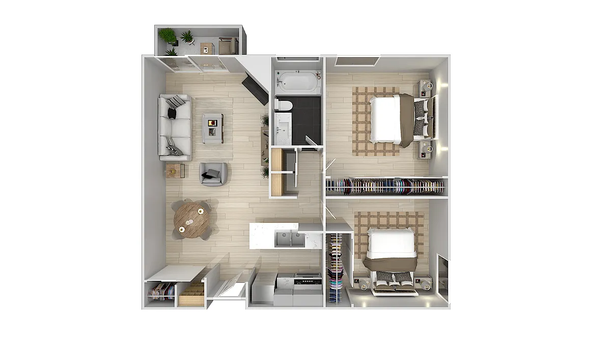 Floor plan Two bedroom One bath
