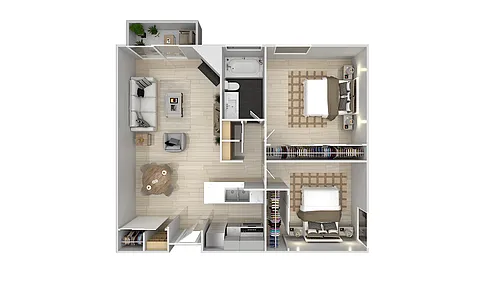 Floor plan Two bedroom One bath