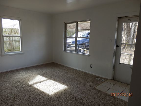 Living room with tile entry