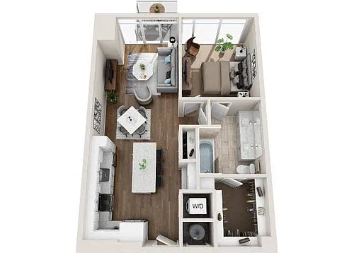 Floor plan 1BR/BA A1D