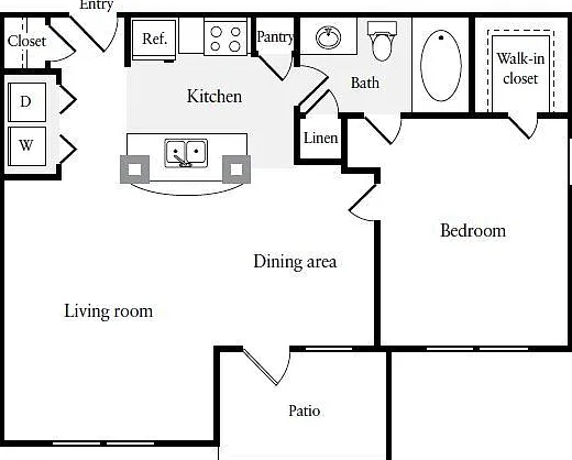 Plaza at Westchase - A1 - 1 Beds - 1 Baths - 723 Sq. ft.