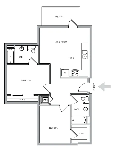 Floor plan 2X2 L - 2X2 L