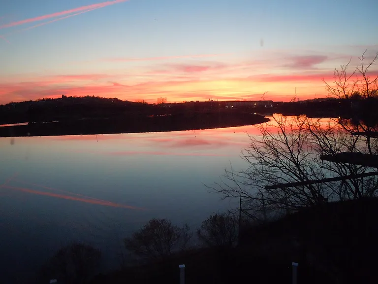 sunset from master bedroom window looking west - almost high tide