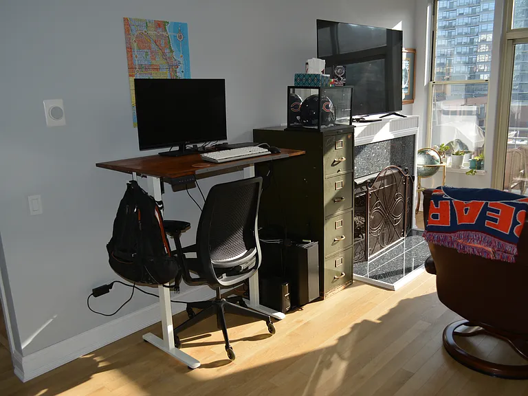 Perfect setup for an office desk and antique file cabinet