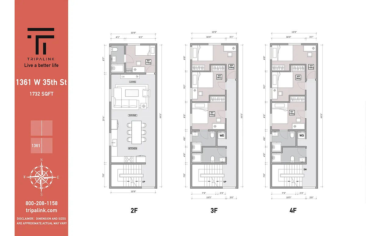 Floor plan Private Room at 1361 W35th St