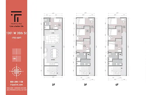 Floor plan Private Room at 1361 W35th St