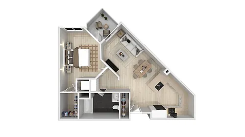 Floor plan 1 Bedroom 1 Bath A