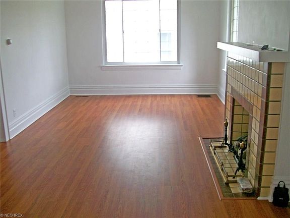 Beautiful new laminate floor in living room.