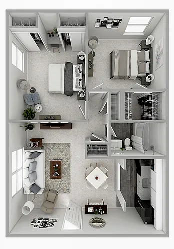 Floor plan 2 Bedroom 1 Bath