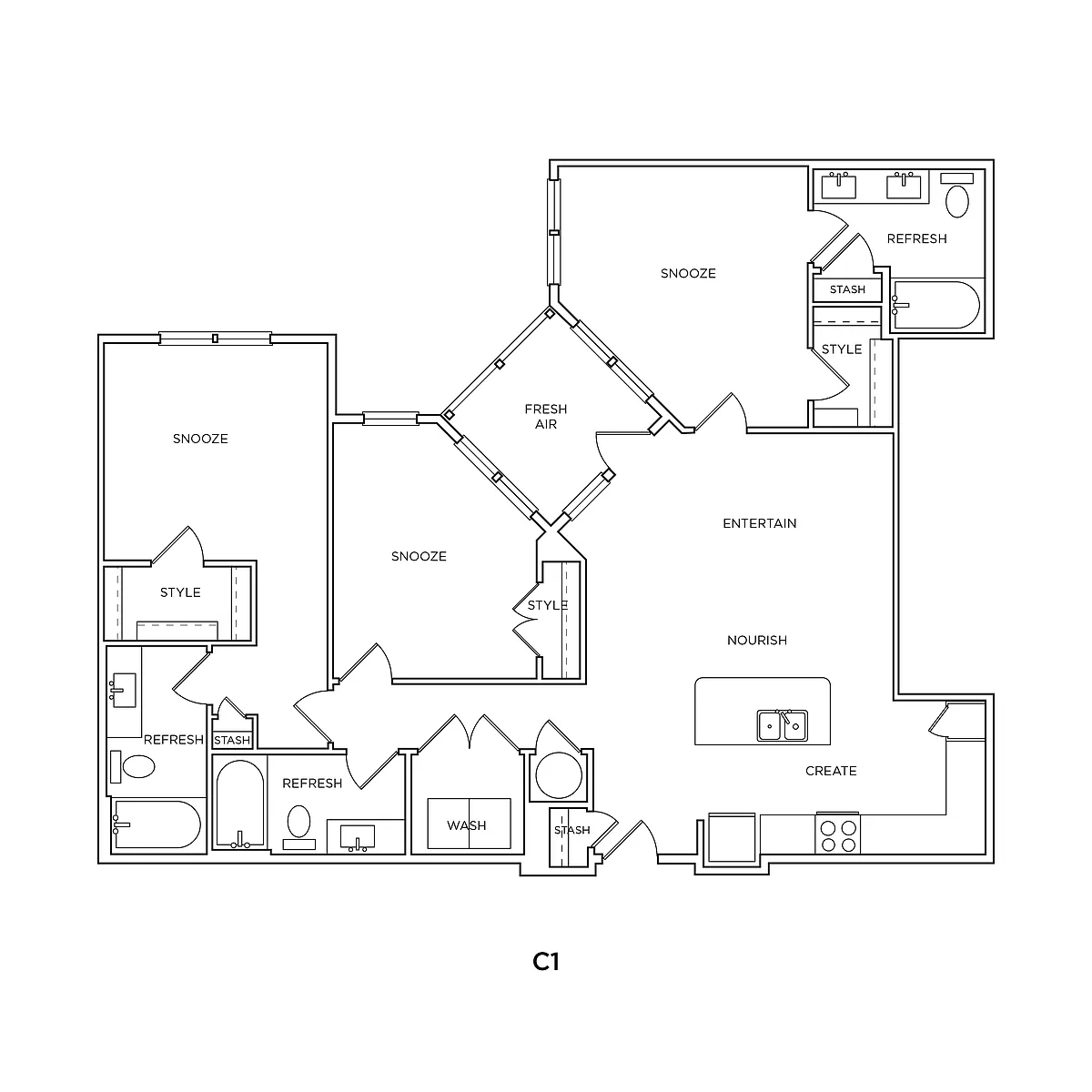 Floor plan C1-ALT-3