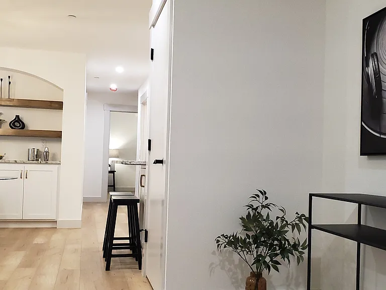 Living room view to dining area