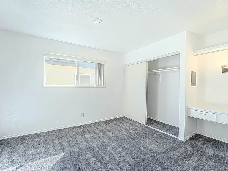 Bedroom, closet and desk space