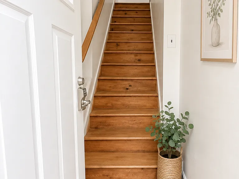 Front door and Stairs to second floor