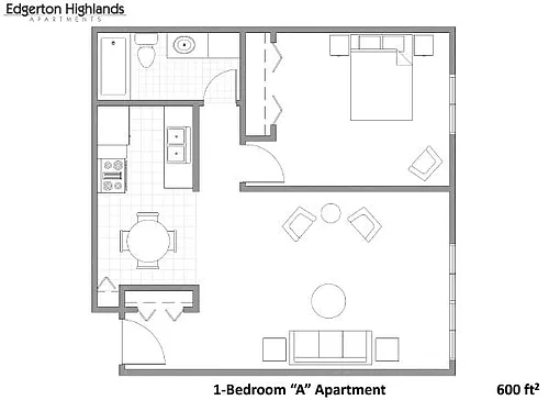 Floor plan One Bedroom A