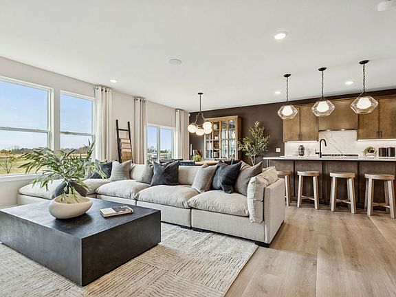 Seamless open-concept living space.