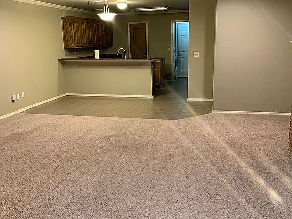 Open living room to kitchen