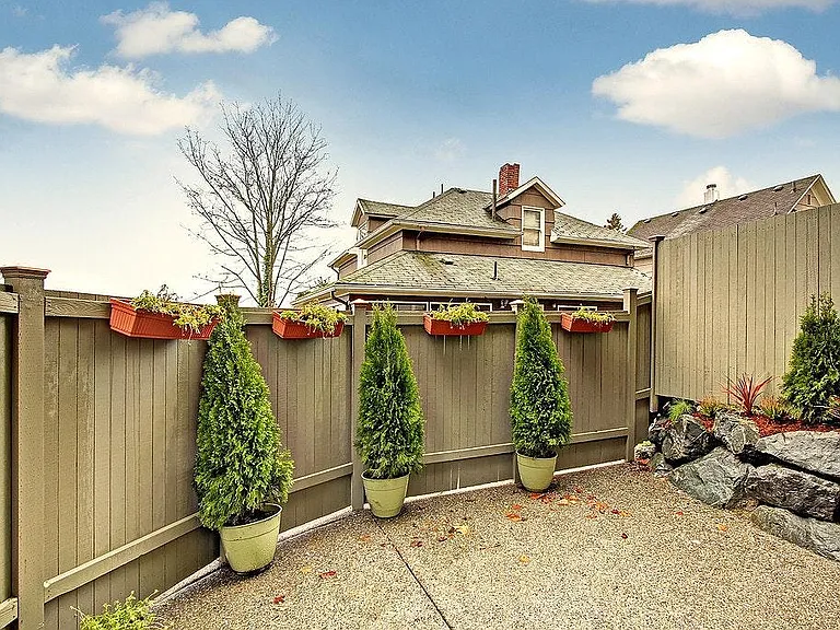 Patio on ground level; there is gas grill for barbeque time.