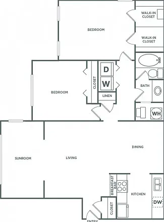Glory Classic | 2 bed 1 bath | 1245 sq ft Glory Classic | 2 bed 1 bath | 1245 sq ft