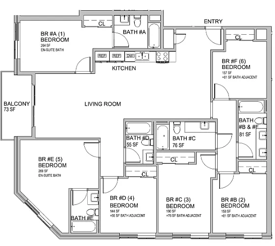 Floor plan Shared Apartment - Private suite and Bathroom