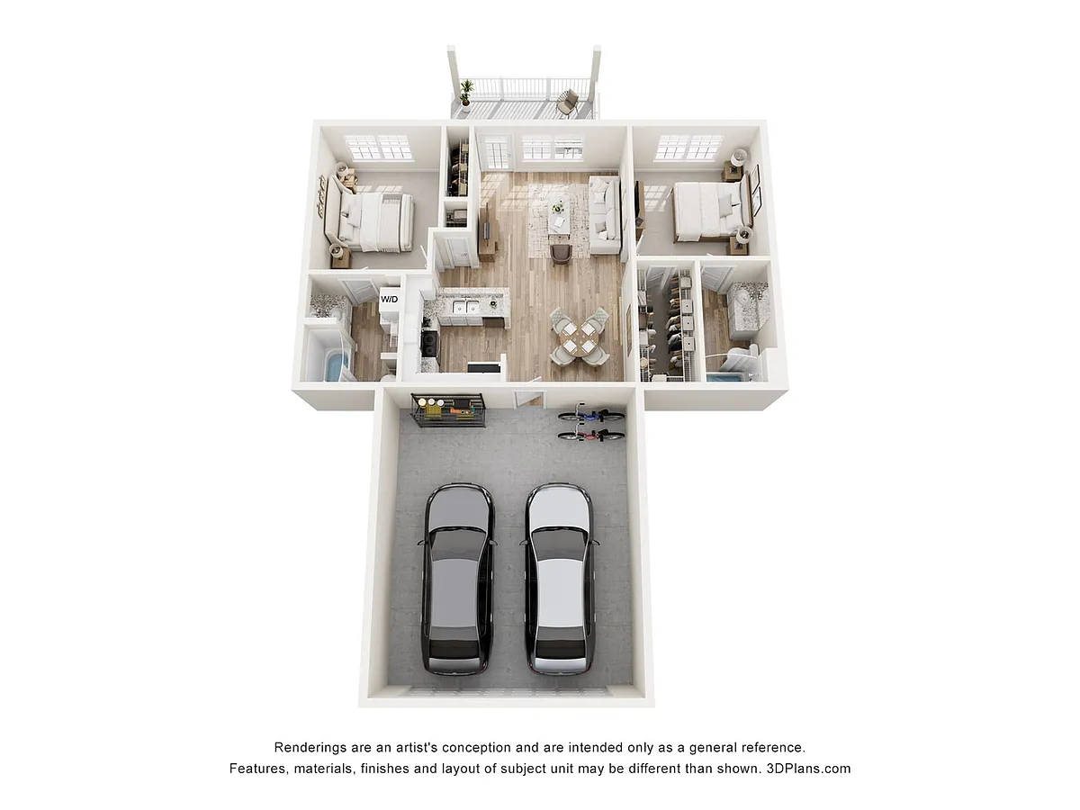 Floor plan Carlyle 2x2
