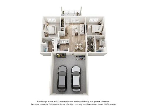 Floor plan Carlyle 2x2