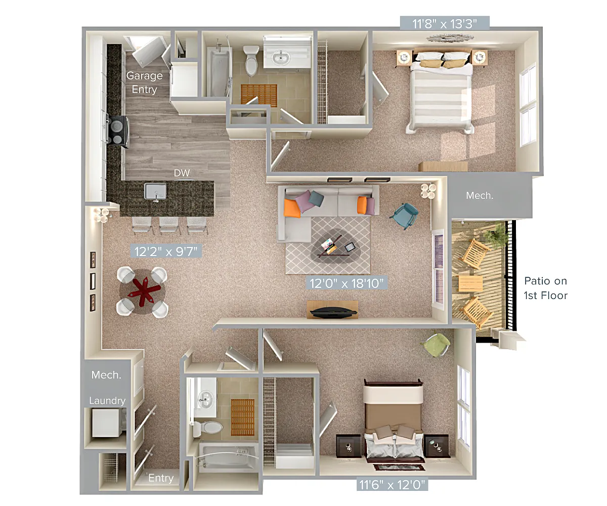 Floor plan B1-1-Gar-1211sq
