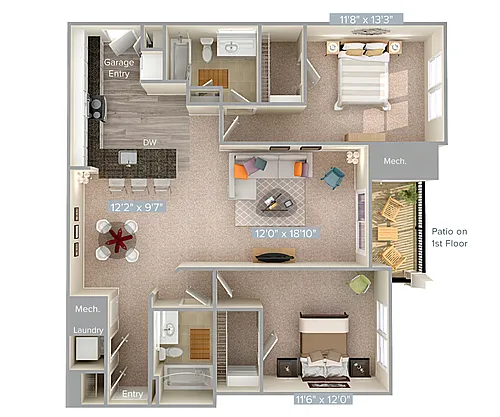 Floor plan B1-1-Gar-1211sq