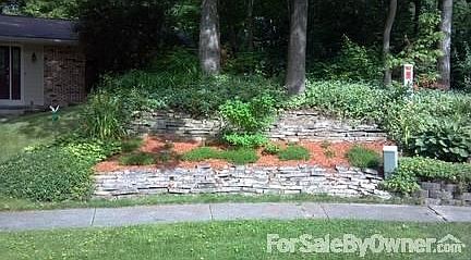 Fresh landscaping (right)