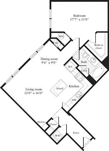 Floor plan 1 Bedroom J