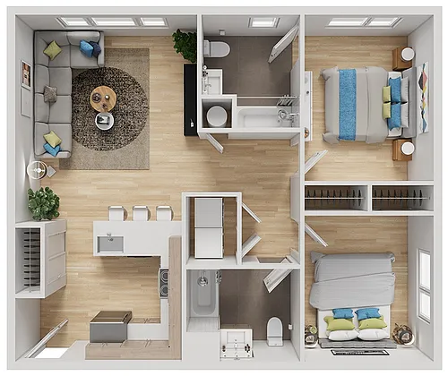 Floor plan Two Bedroom / Two Bath