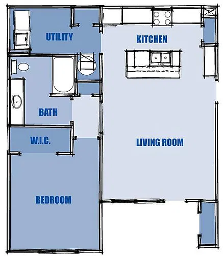 Floor plan 1 Bed - Phase II
